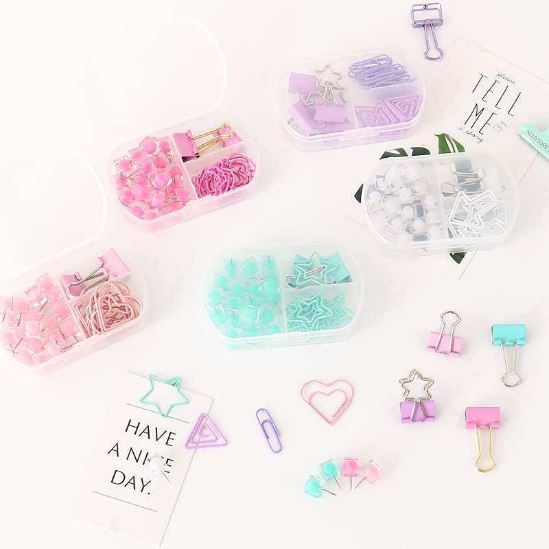 Binder Clip Assorted - TUTU renkli klasör klipsleri itme pimleri