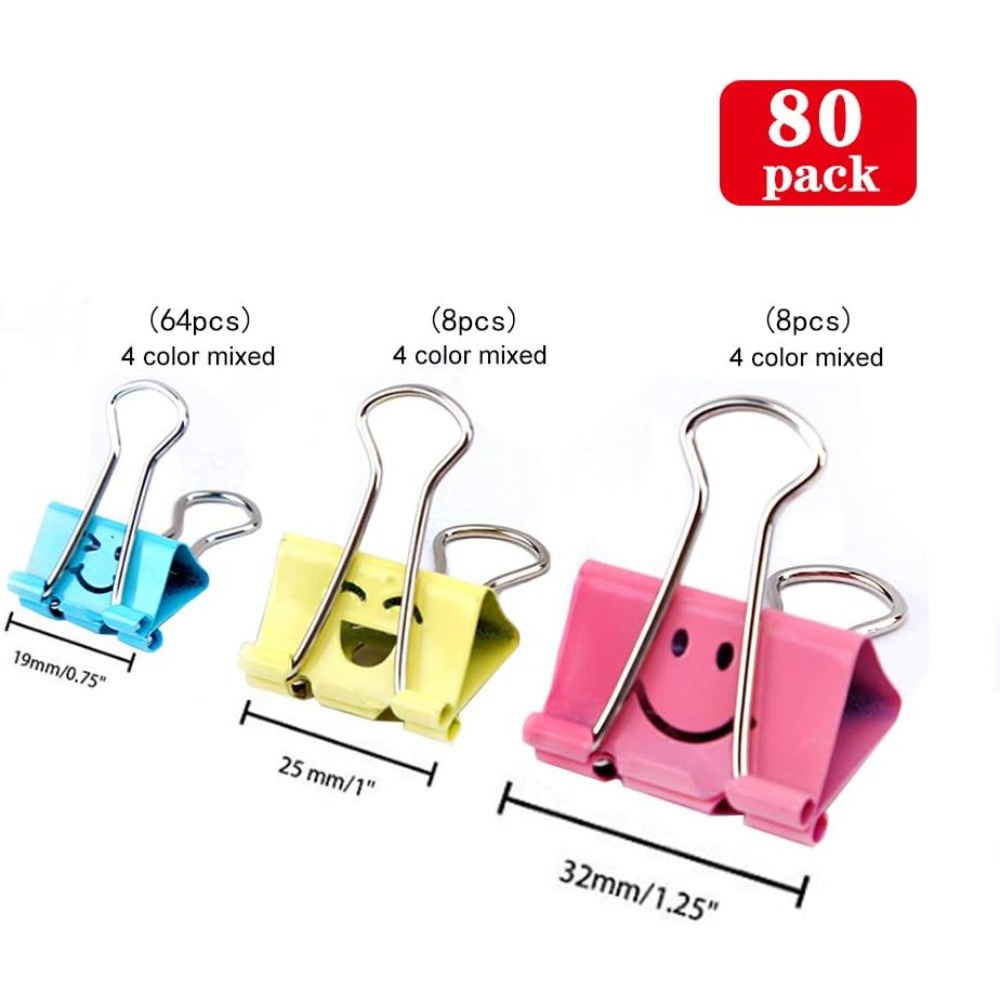 80 Adet Çeşitli Ataş, Sevimli  - Binder Clip Assorted incelemesi ve fiyatı